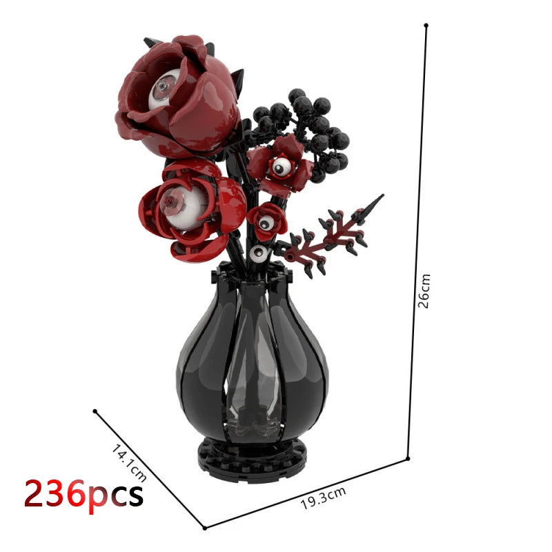 2026 Halloween MOC Building Block Collection – Crow, Skull, Rose &amp; Gothic Display Models