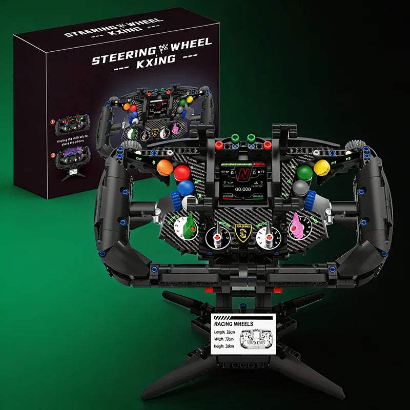 800+ Pieces - Formula Racing Steering Wheel Building Set