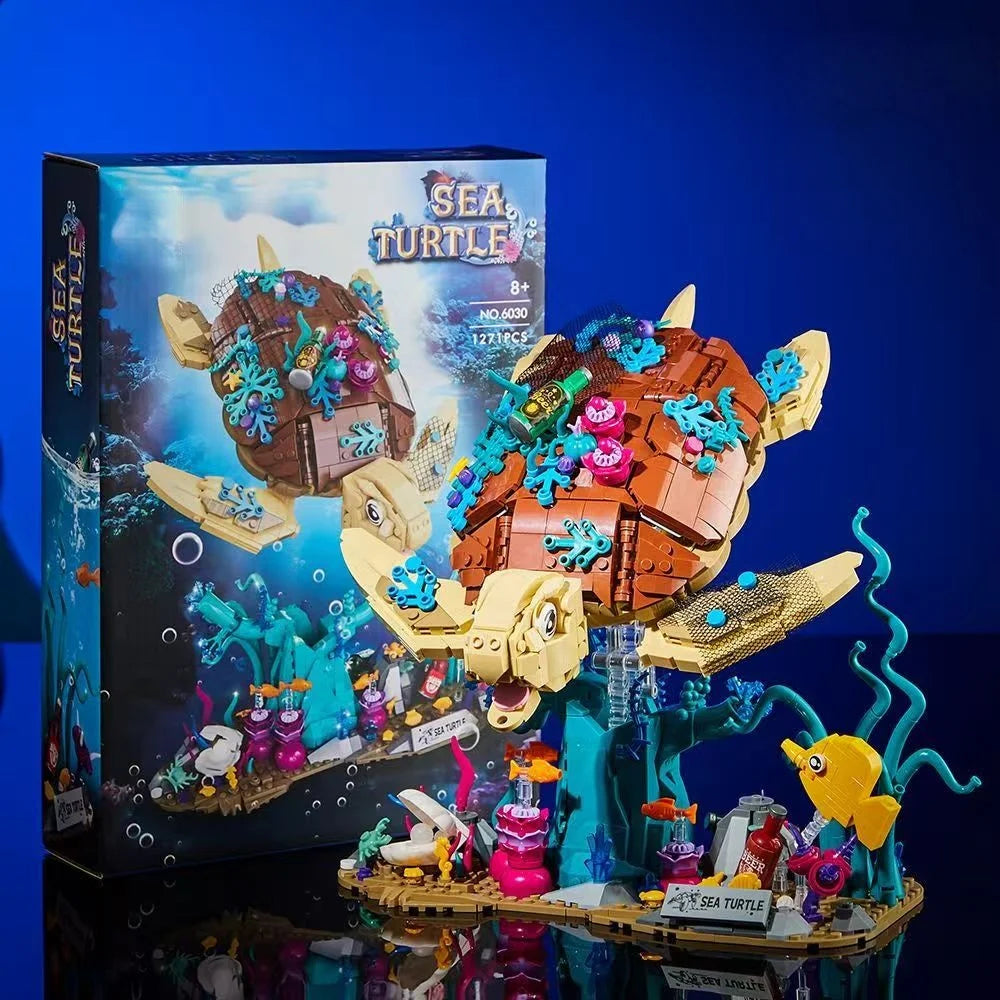 2026 NEW 1,271PCS - Sea Turtle Building Blocks – Ocean Display Model