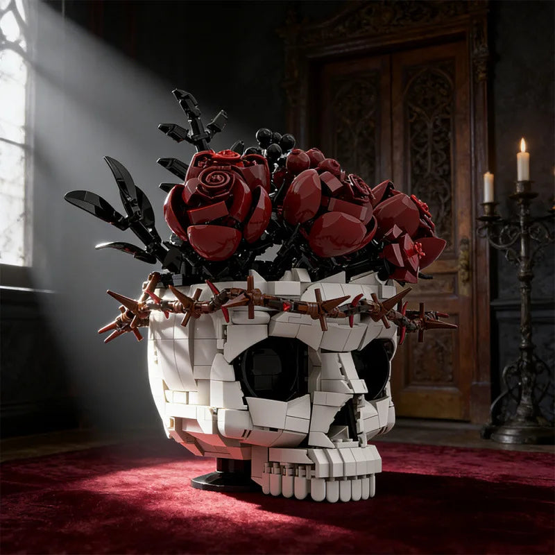 2026 Halloween MOC Building Block Collection – Crow, Skull, Rose &amp; Gothic Display Models