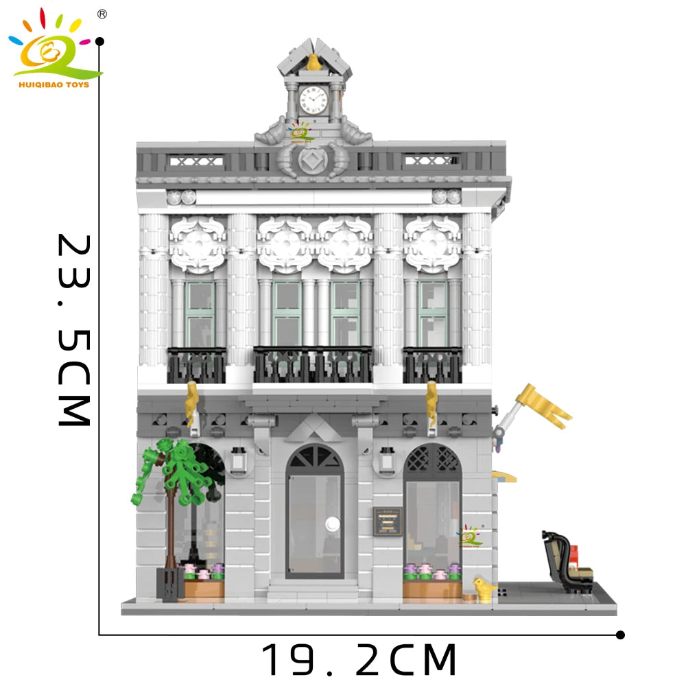 HUIQIBAO City Corner Coffee Shop Micro Building Blocks – 5 Sets to Collect