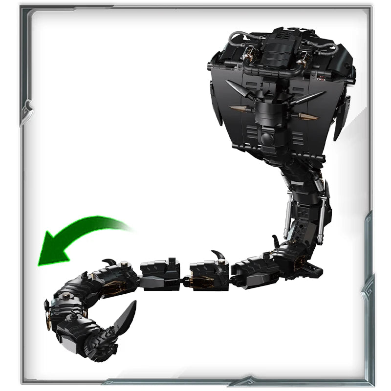 1000+PCS Cyberpunk Mechanical Snake Building Blocks – Technical Animal Model