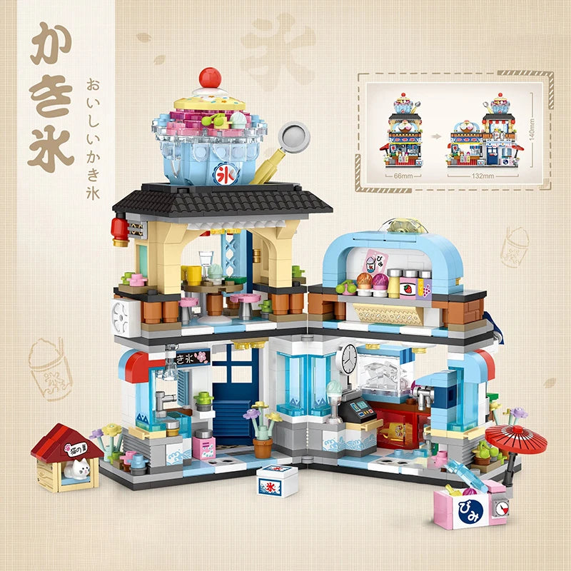 Japanese Street Shop Micro Building Blocks