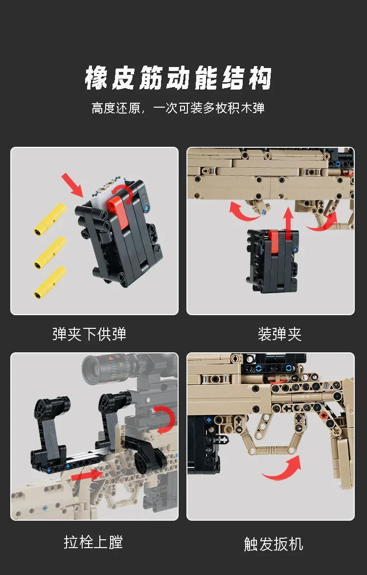 M24 Sniper Rifle-Inspired Building Block Model – Advanced DIY Construction Kit