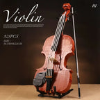 921 Pieces - Violin, Bow &amp; Display Stand Building Block Set