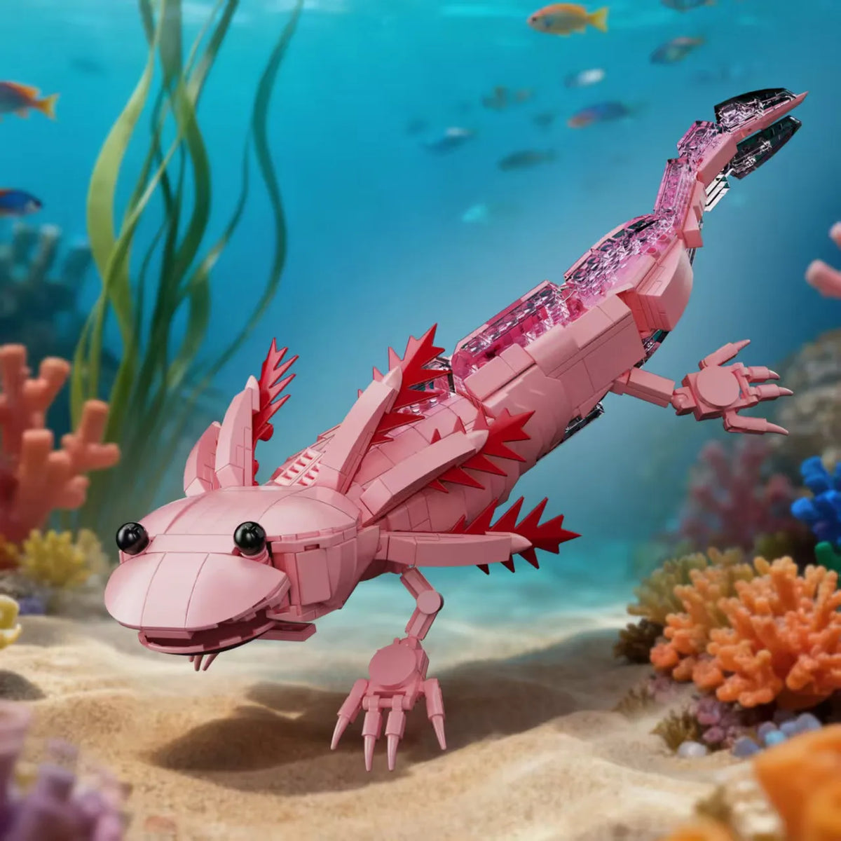 998PCS Axolotl Building Blocks – Underwater Display Model