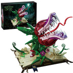 Creative MOC Carnivorous Plant Magic Book Building Blocks Collection Home Decoration Bricks Construction Toys For Children Gift