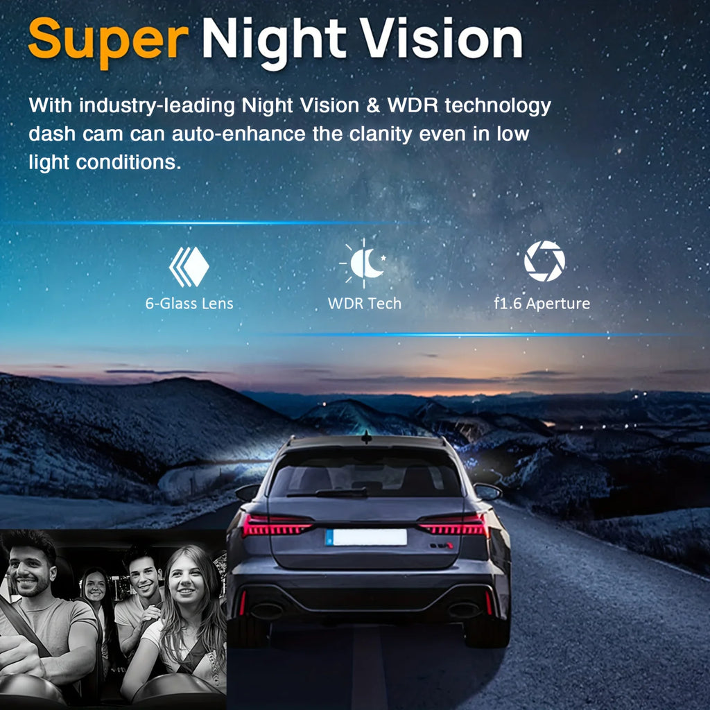 1080P WiFi Dual Dash Cam – Front + Interior