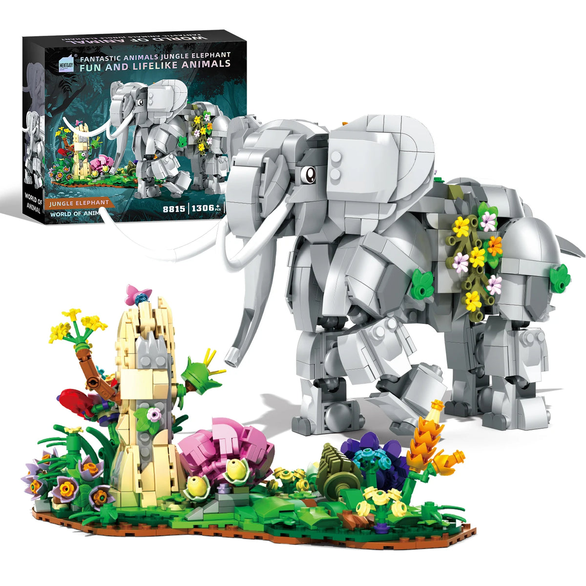 1306PCS Elephant Building Blocks – Animal Display Model