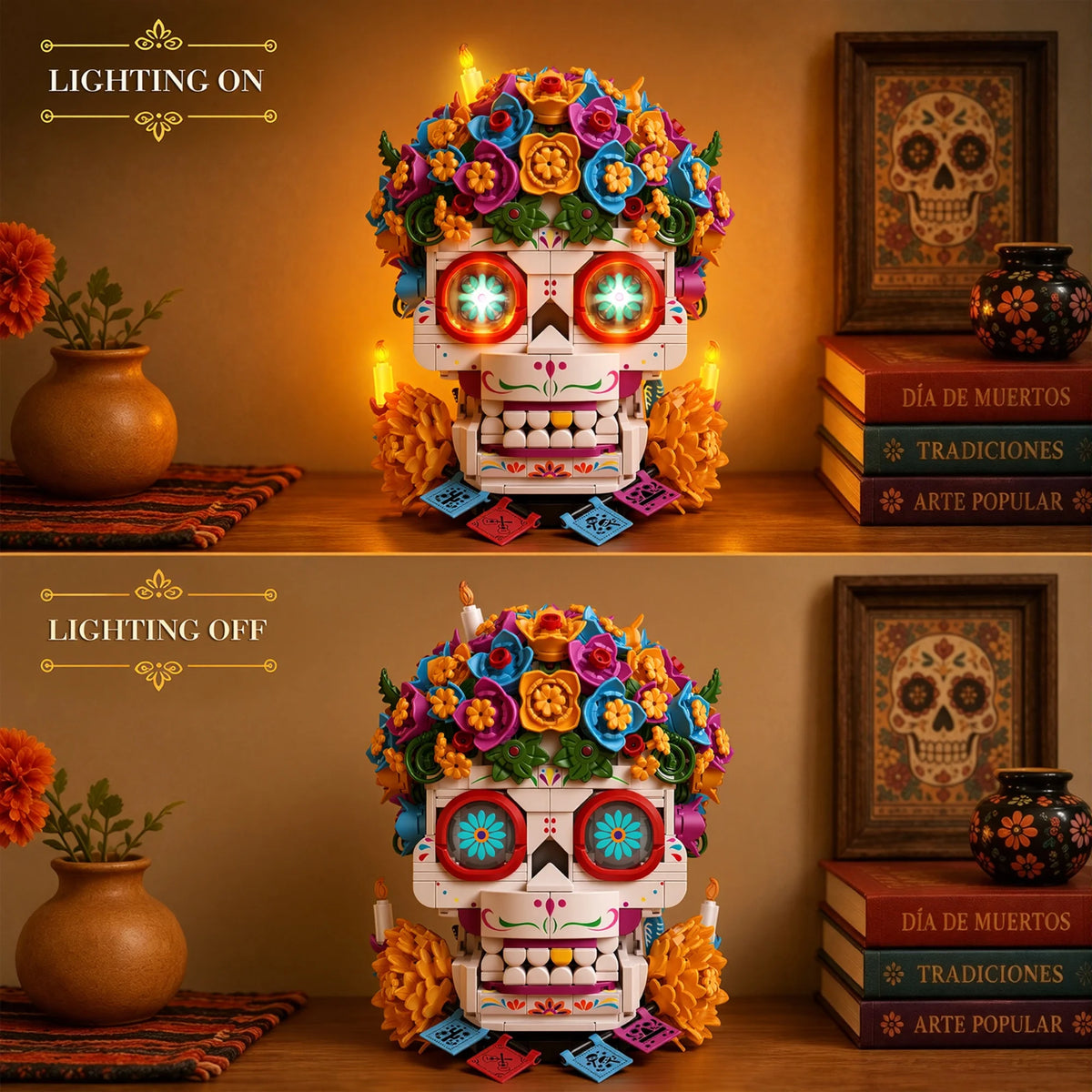 959PCS Day of the Dead Skull Building Set