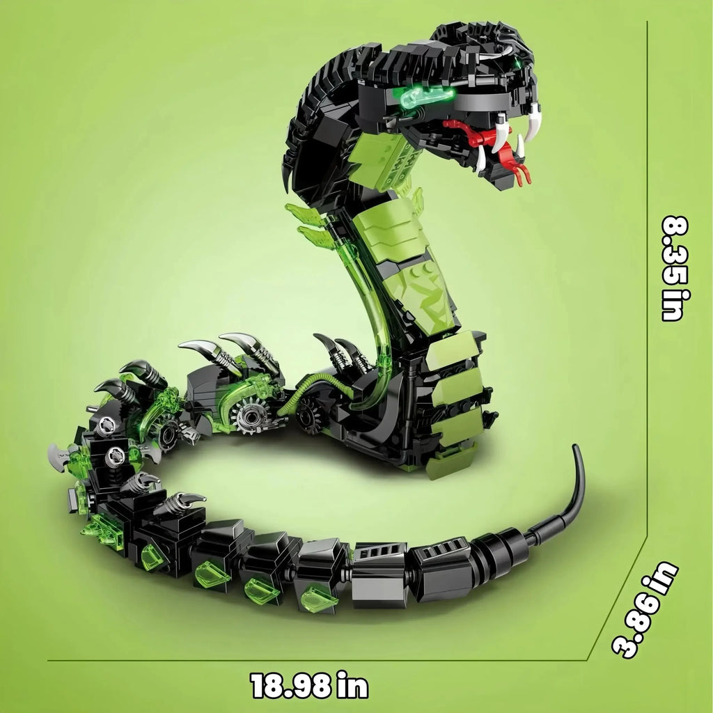 689PCS Mechanical Cobra Building Blocks – STEM Technological Snake Model