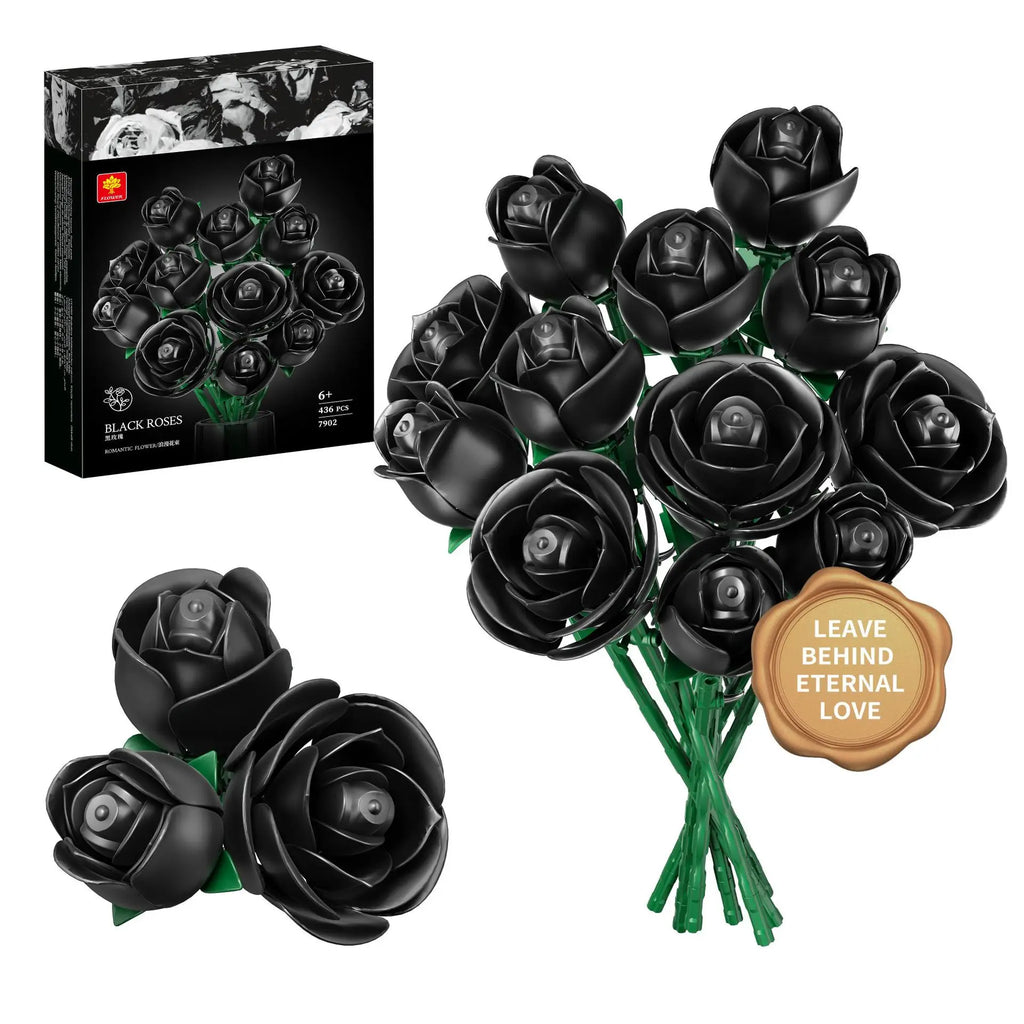 436PCS Rose Bouquet Building Set