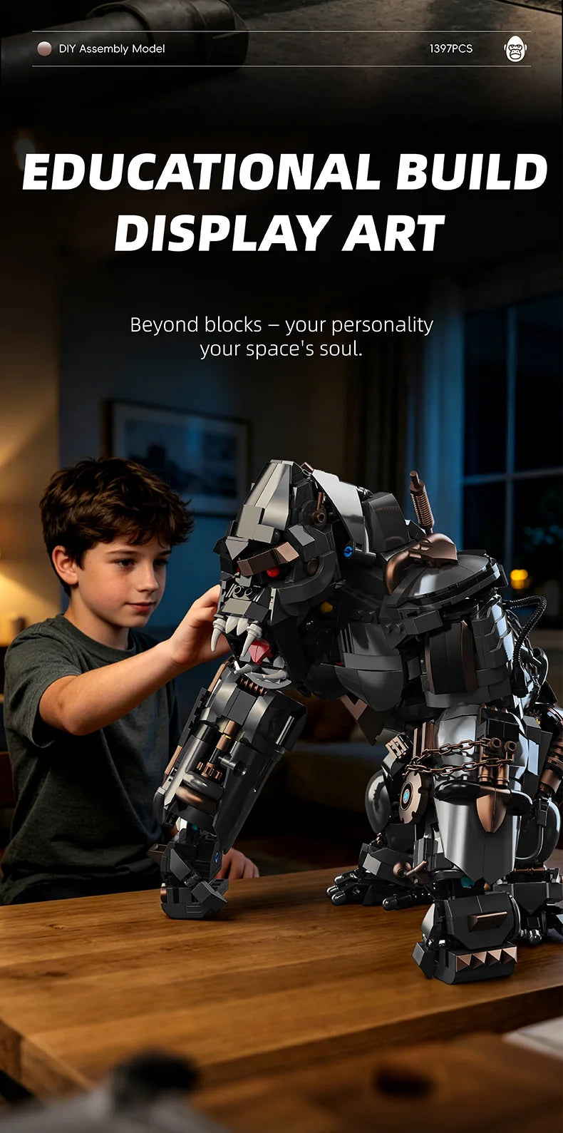 1,414 Pieces - Giant King Kong Mecha Building Block Set