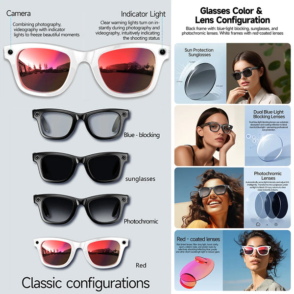 TOP SELLER - 2026 AI Smart Glasses – Live Translation, ChatGPT & HD Camera