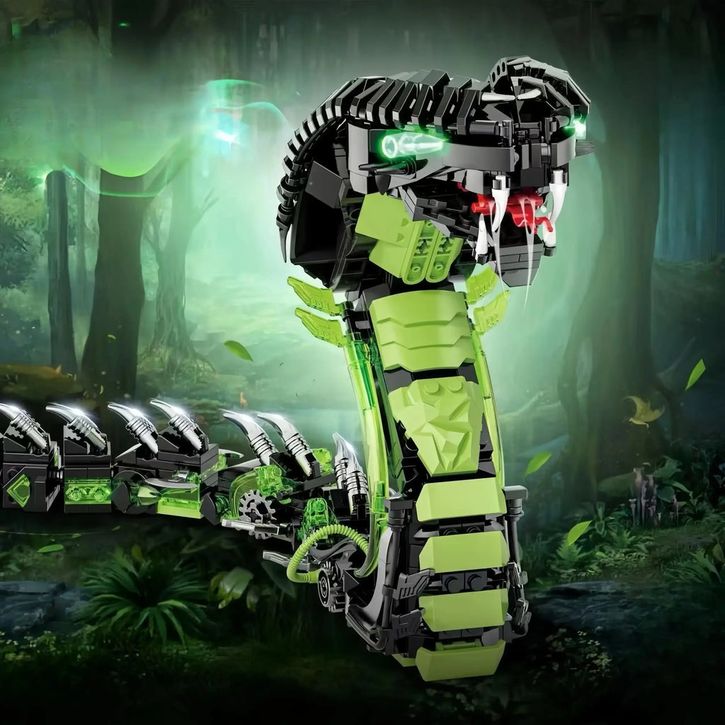 689PCS Mechanical Cobra Building Blocks – STEM Technological Snake Model