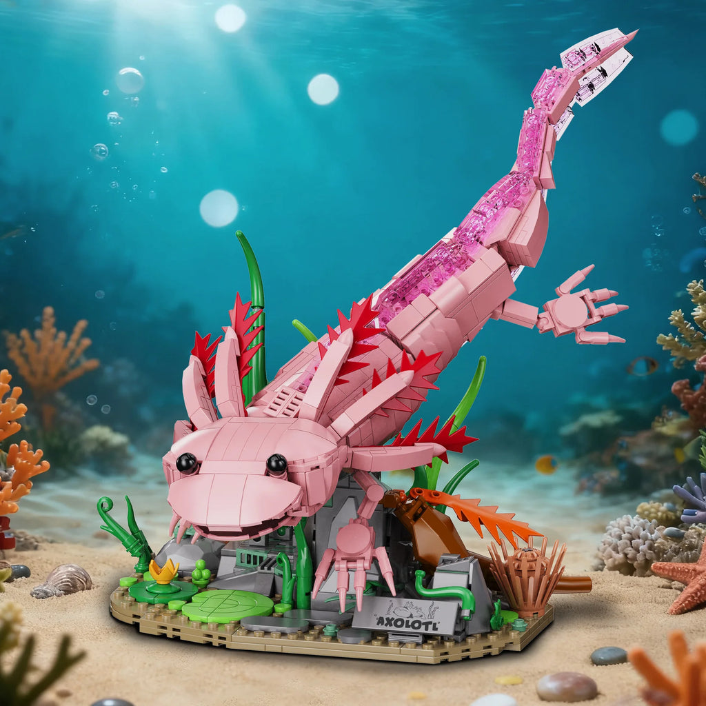 998PCS Axolotl Building Blocks – Underwater Display Model