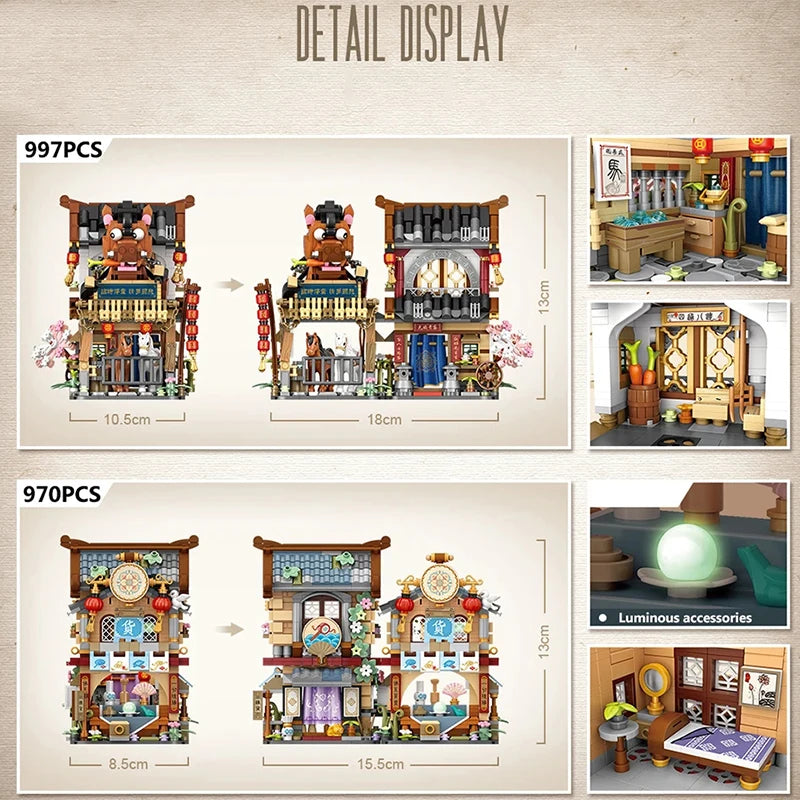 Japanese Street Shop Micro Building Blocks