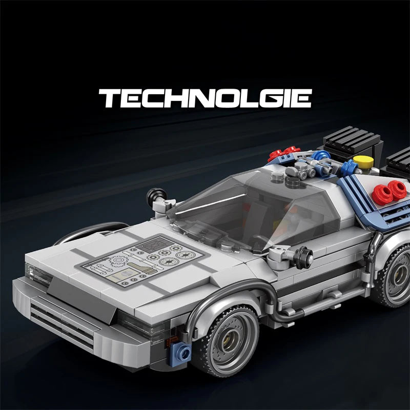 1:24 Classic Movie Time-Travel Racing Car Building Block Set – 405 Pieces