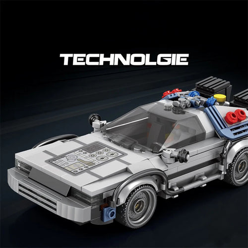1:24 Classic Movie Time-Travel Racing Car Building Block Set – 405 Pieces