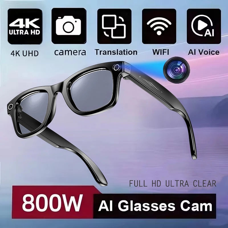 TOP SELLER - AI Smart Glasses – Live Translation, ChatGPT & HD Camera