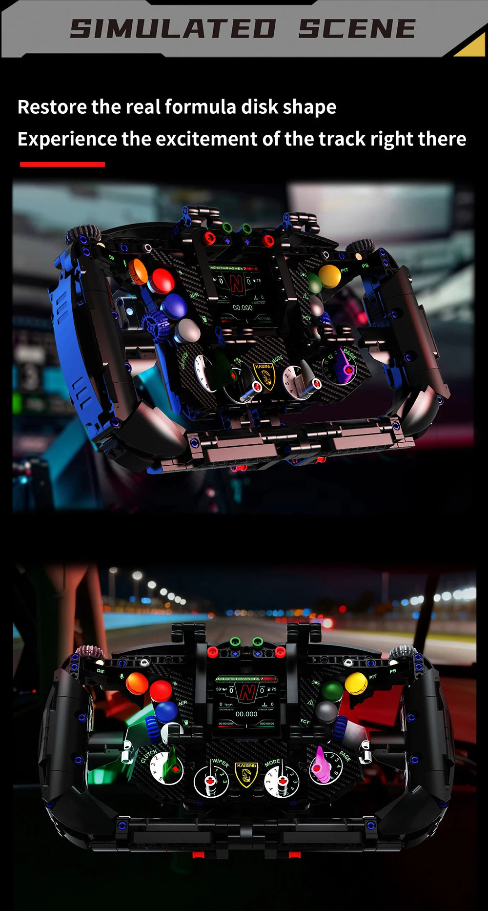 Formula Racing Steering Wheel Building Block Collection – 800+ Pieces