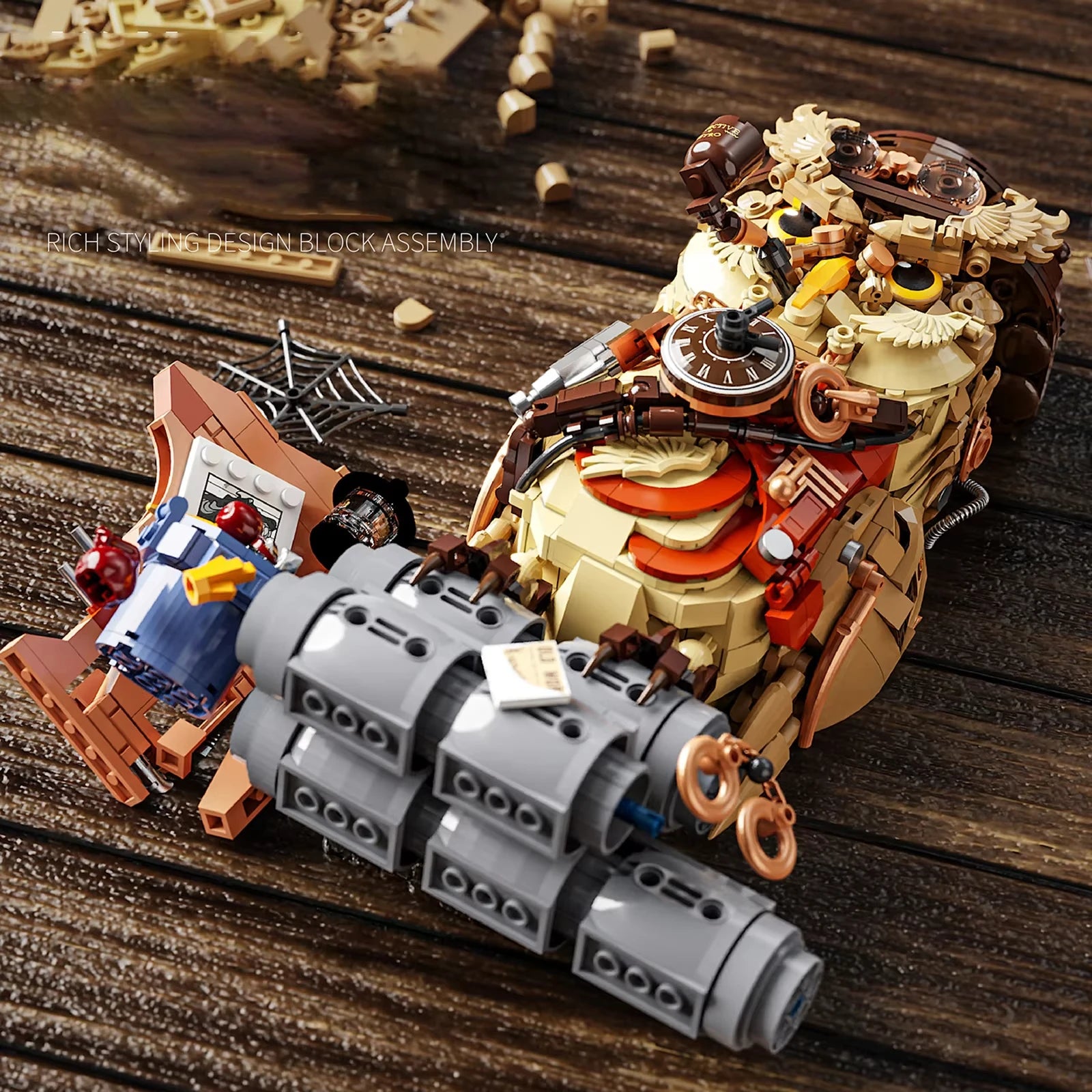 Mechanical Owl Detective Building Block Set – 1,286 Pieces