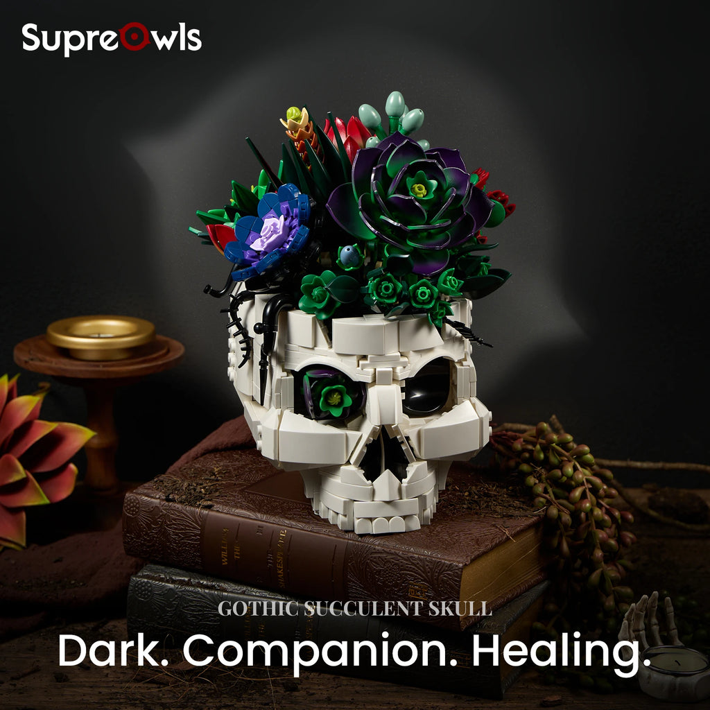 Gothic Succulent Skull Building Set