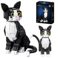 801PCS Tuxedo Cat Building Blocks – Cute Kitty Display Model