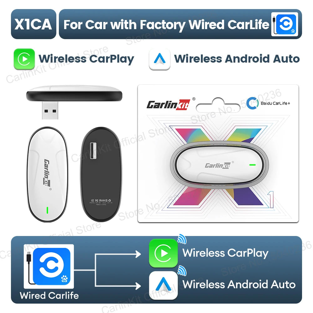 CarlinKit X1CA CarLife Wireless CarPlay & Android Auto Adapter