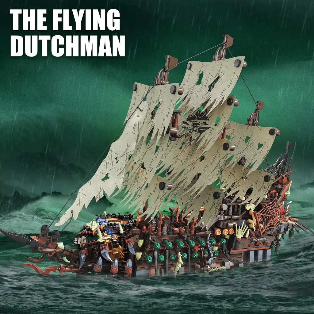 2,159 Pieces - LED Flying Dutchman Ghost Pirate Ship Building Block Set