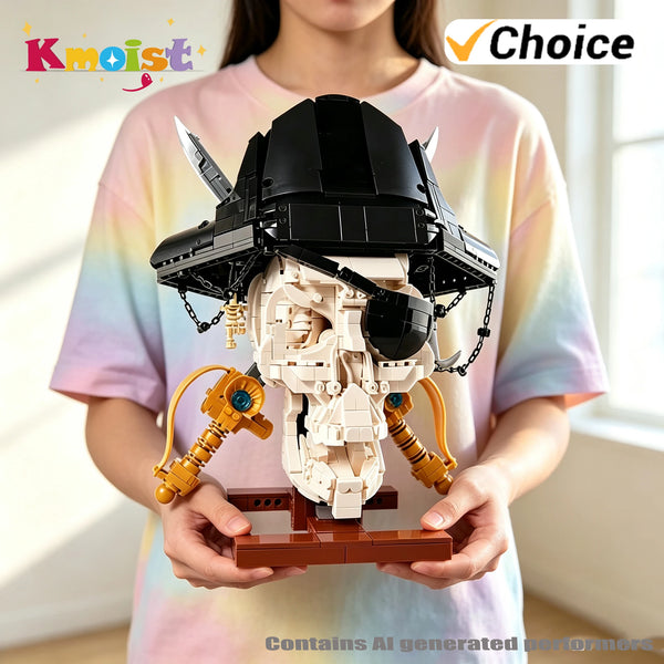 1,176PCS Pirate Captain Skull Building Set