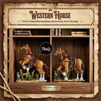 1258PCS Western Cowboy & Horse Building Blocks – 2-in-1 Display Model