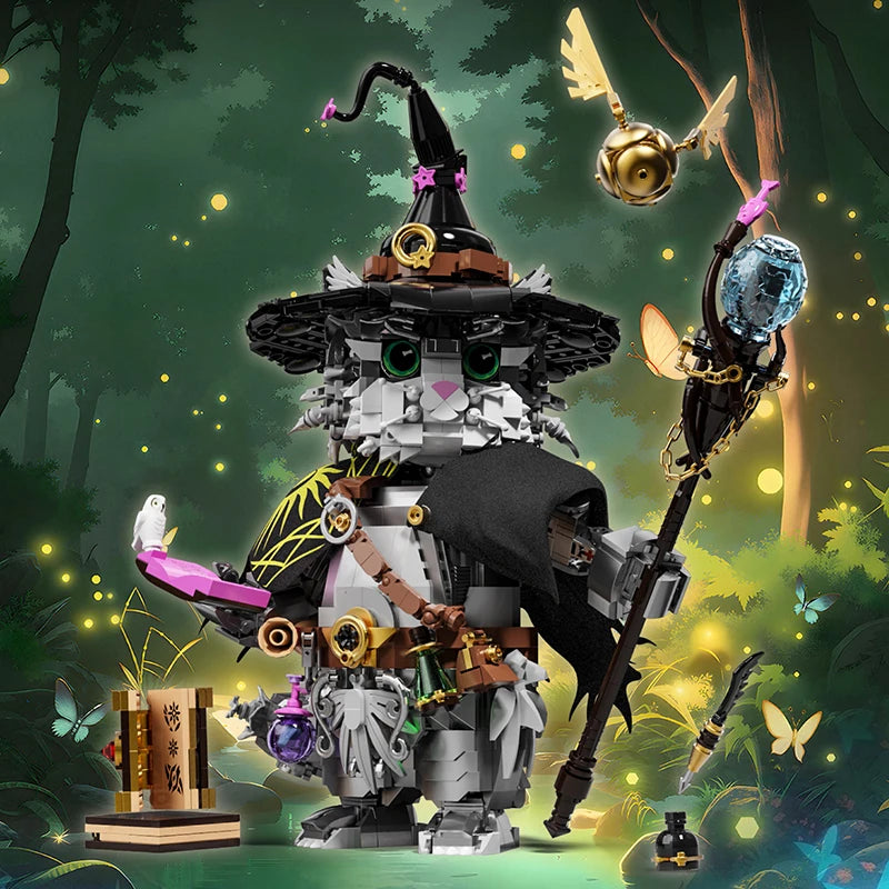 1,458PCS Wizard Cat Magic Building Set
