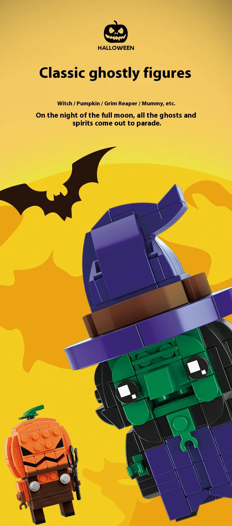Halloween Horror Building Block Collection – Spooky MOC Display Sets