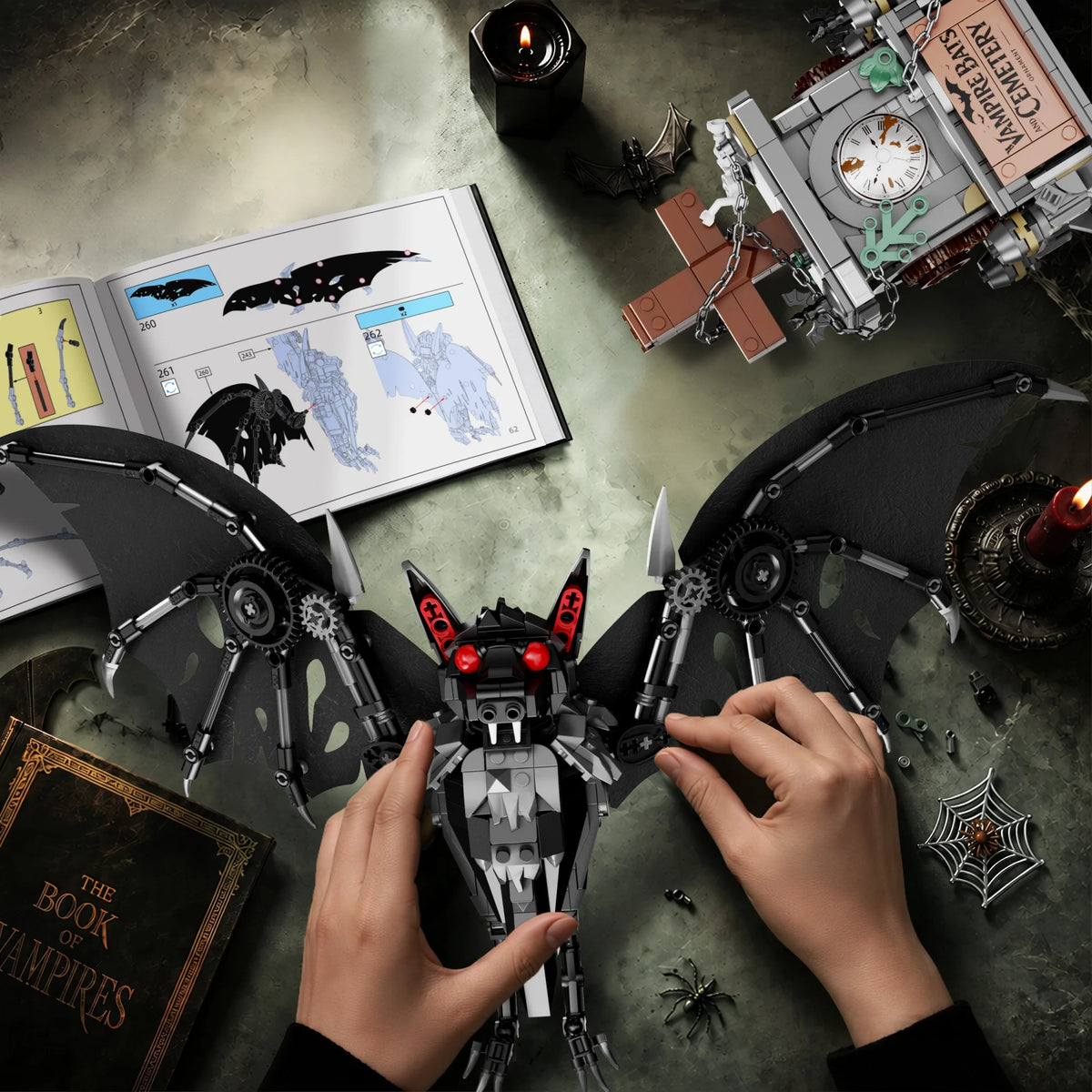 928PCS Gothic Dark Bat Building Set