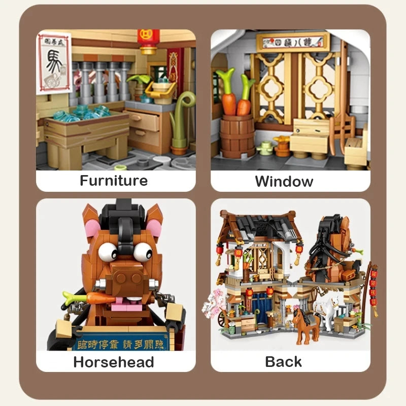 Japanese Street Shop Micro Building Blocks