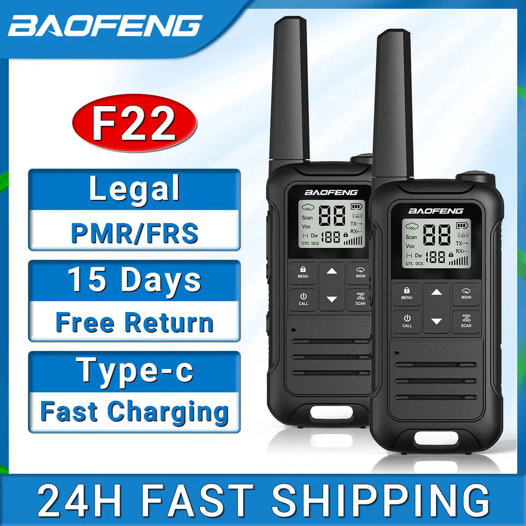 Baofeng F22 Walkie Talkie Twin Pack – Long Range PMR/FRS Two-Way Radios