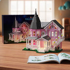 MOC Coraline™ The Pink Palace House Building Set – 1,349 Pieces with LED Lights