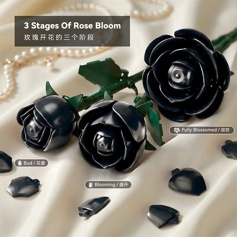 436PCS Rose Bouquet Building Set