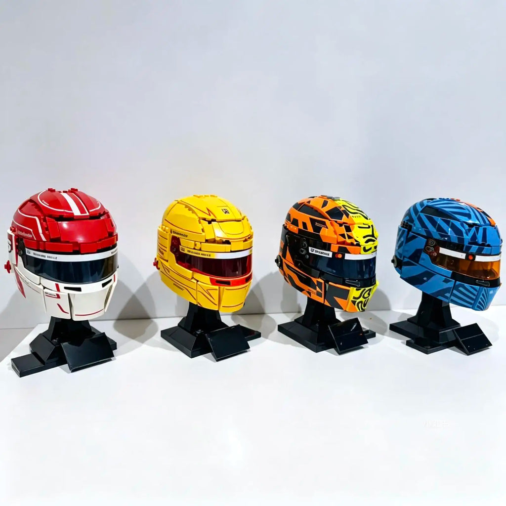 Formula Racing Driver Helmet Building Block Collection