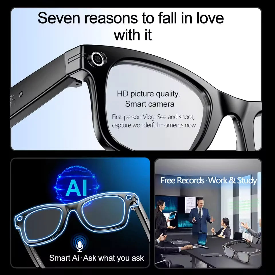 TOP SELLER - AI Smart Glasses – Live Translation, ChatGPT & HD Camera