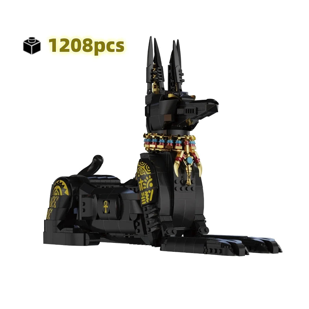 1208PCS Egyptian Anubis Building Blocks – 45cm Guardian Statue