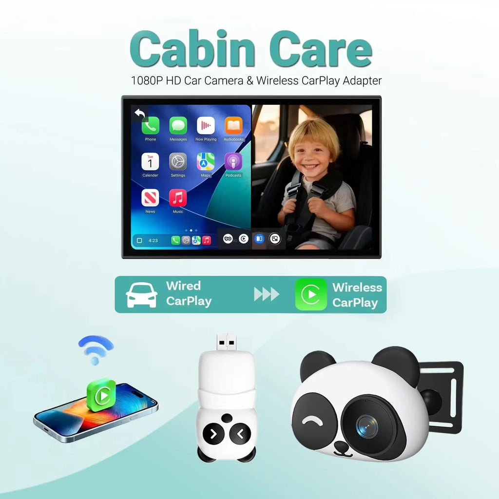 Baby Car Camera with Wireless CarPlay & Android Auto