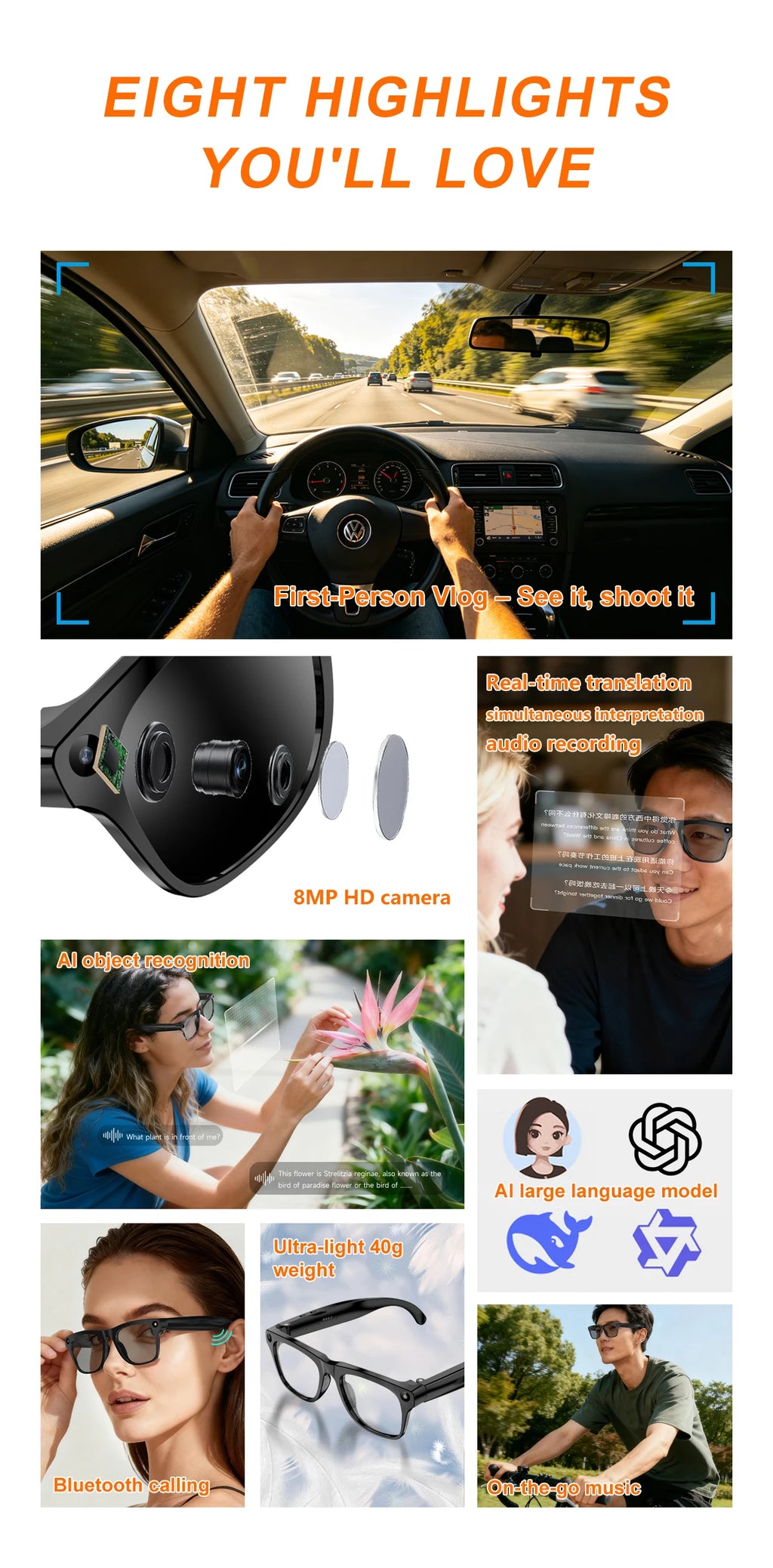 Lenovo XK One Pro AI Smart Glasses – 24MP Camera & AI Translation