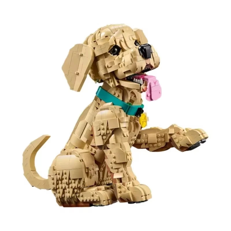 2026 NEW 2,102PCS Golden Retriever Puppy Building Blocks – Posable Dog Model