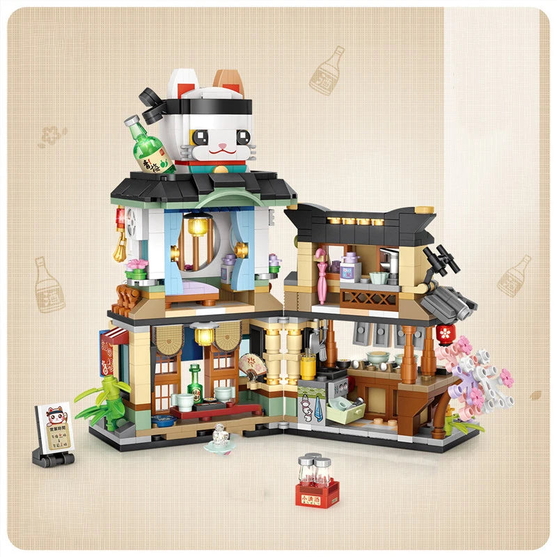 Japanese Street Shop Micro Building Blocks