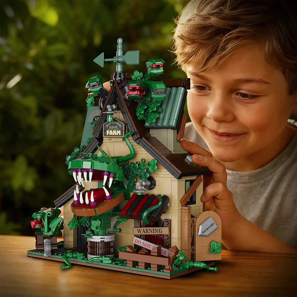 1,128PCS Audrey II Horror Plant Building Set