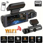 1080P WiFi Dual Dash Cam – Front + Interior