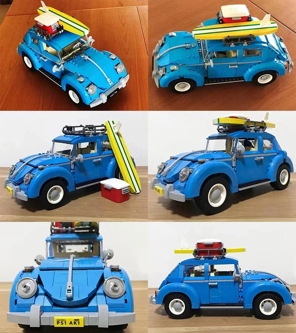 Blue Beetle Camper Van Building Block Set – 1,167 Pieces