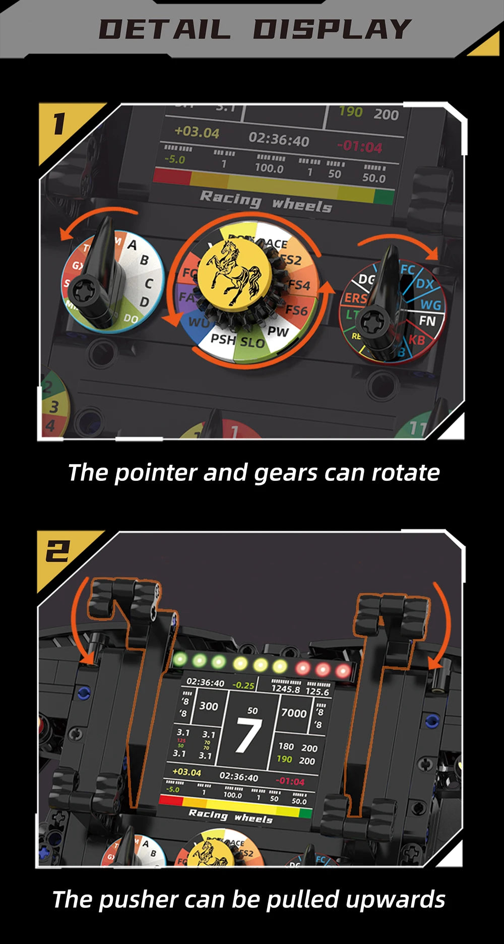 Formula Racing Steering Wheel Building Block Collection – 800+ Pieces